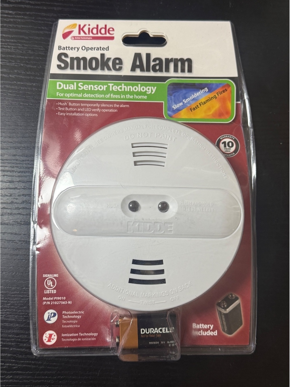 Kidde Battery Operated Smoke Alarm with Dual Sensor Technology